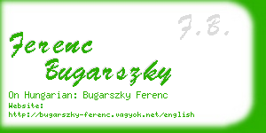 ferenc bugarszky business card
